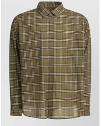 Burberry - Checked Cotton Casual Shirt - Lyst