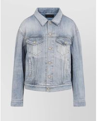 Balenciaga - Standing Collar Denim Jacket - Lyst