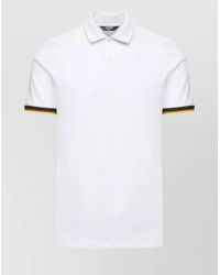 K-Way - Striped Trim Polo Collar T-Shirt - Lyst