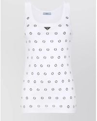 Prada - Cotton Sleeveless Tank Top - Lyst