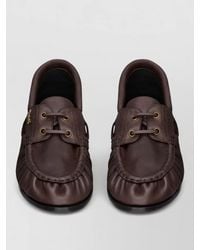 Saint Laurent - Boat Loafer Smooth Leather Moccasin Shoe - Lyst