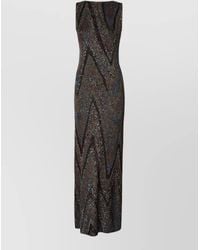 Missoni - Metallic-Knit Sleeveless Chevron-Print Maxi Dress - Lyst