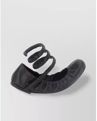 Rene Caovilla - Leather Satin Cleo Ballerina Flats - Lyst