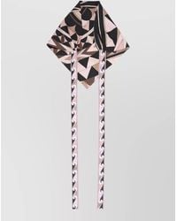 PUCCI - Silk Head Scarf Geometric Pattern Long Ties - Lyst