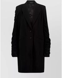 Atlein - Wool Draped-Sleeve Long Coat - Lyst