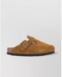 Birkenstock - Shearling Lined Suede Mules - Lyst