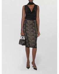 Elisabetta Franchi - Midi Dress Knee Length Lace Detail - Lyst