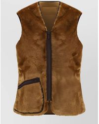 Barbour - Faux Fur Reversible Sleeveless Jacket - Lyst