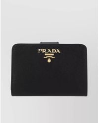 Prada - Textured Leather Wallet With Unique Finish - Lyst