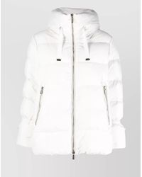 Moorer - Hooded Padded Coat With Side Zip Pockets - Lyst