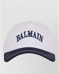 Balmain - Cotton Hat Curved Brim Design - Lyst