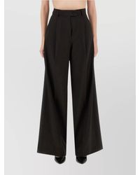 Sportmax - Virgin Wool Wide-Leg Trousers - Lyst