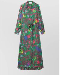 AZ FACTORY - Silk Paisley Print Long Wrap Maxi Dress - Lyst