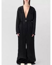 Rick Owens - Long Sleeve Belted Jumpsuit Wide Leg - Lyst