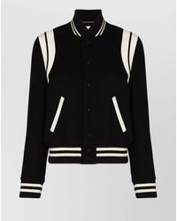 Saint Laurent - Wool Varsity Bomber Jacket - Lyst