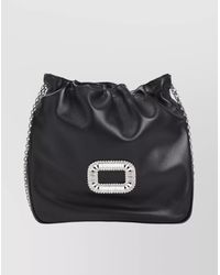 Roger Vivier - Crystal-Embellished Leather Mini Clutch Bag - Lyst