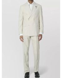 Lardini - Double Breasted Peak Lapel Straight Leg Suit - Lyst