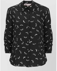 Carolina Herrera - Silk Printed Long-Sleeve Shirt - Lyst