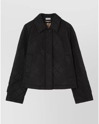 Burberry - Nylon Cropped Quilted Single-Breasted Jacket - Lyst