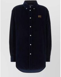 Miu Miu - Corduroy Shirt Button Down Collar Patches - Lyst