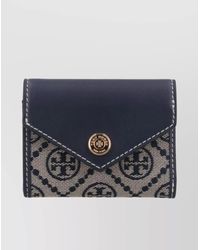 Tory Burch - Leather And Monogram Fabric Envelope Wallet - Lyst