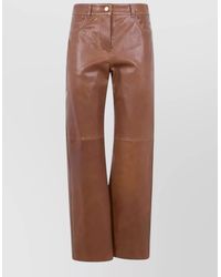 Max Mara - Leather Straight-Leg Trousers - Lyst