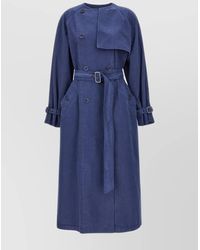Max Mara - Belted Long Trench Coat With Double-Breasted Front - Lyst
