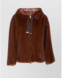 Herno - Faux Fur Drawstring Hooded Bomber Jacket - Lyst