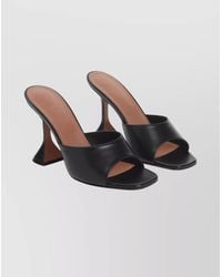 AMINA MUADDI - Leather Square-Toe Sculptural-Heel Mules - Lyst