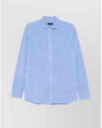 Fay - Tailored Shirt With Cutaway Collar And Cuffed Sleeves - Lyst