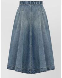 Dior - High-Waisted A-Line Midi Denim Skirt - Lyst