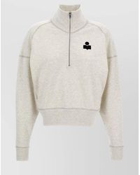 Isabel Marant - Cotton-Blend Relaxed-Fit Half-Zip Sweatshirt - Lyst