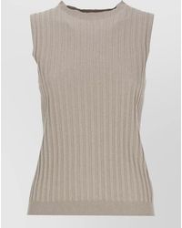 Peserico - Ribbed Sleeveless Tank Top - Lyst