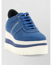 Stella McCartney - Denim Platform Low-Top Sneakers - Lyst