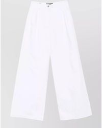 Dolce & Gabbana - Denim Pleated Wide-Leg Trousers - Lyst