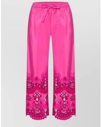 Valentino Garavani - Silk Wide-Leg Trousers - Lyst