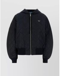 Prada - Hooded Quilted Nylon Bomber Jacket - Lyst