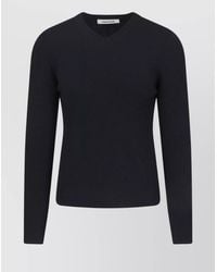Tonywack - V-Neck Long Sleeve Ribbed Knit Sweater - Lyst