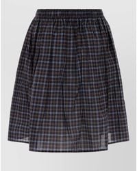 Miu Miu - Cotton Skirt Pleated Design Plaid Pattern - Lyst