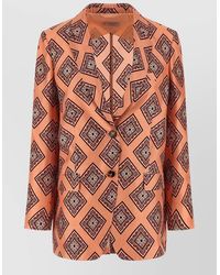 Alberto Biani - Blazer Jacket Tie Pattern Long Sleeves - Lyst