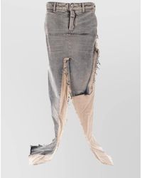 Rick Owens - Denim Asymmetric Skirt - Lyst