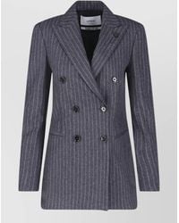Lardini - Double Breasted Blazer Flower Pin Detail - Lyst