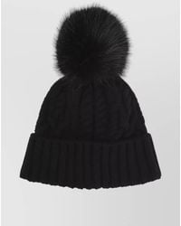 Moncler - Cable-Knit Wool And Cashmere Beanie With Pom-Pom - Lyst