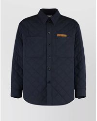 Bottega Veneta - Quilted Cotton Overshirt With Front Pocket And Rounded Hem - Lyst