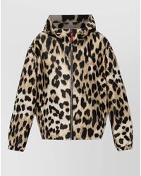 Givenchy - Animal Print Hooded Coat Elasticated Cuffs - Lyst