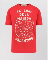 Valentino - Cotton Le Chat De La Maison Printed T-Shirt - Lyst