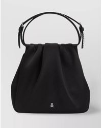 AMINA MUADDI - Crystal Top Handle Pleated Shoulder Bag - Lyst