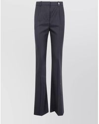 Versace - Virgin Wool Pinstriped Flared Trousers - Lyst