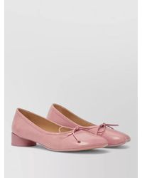 MM6 by Maison Margiela - Calfskin Block Heel Ballerina Pumps Bow - Lyst