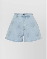 ROTATE BIRGER CHRISTENSEN - Denim Studs High Waist Shorts - Lyst